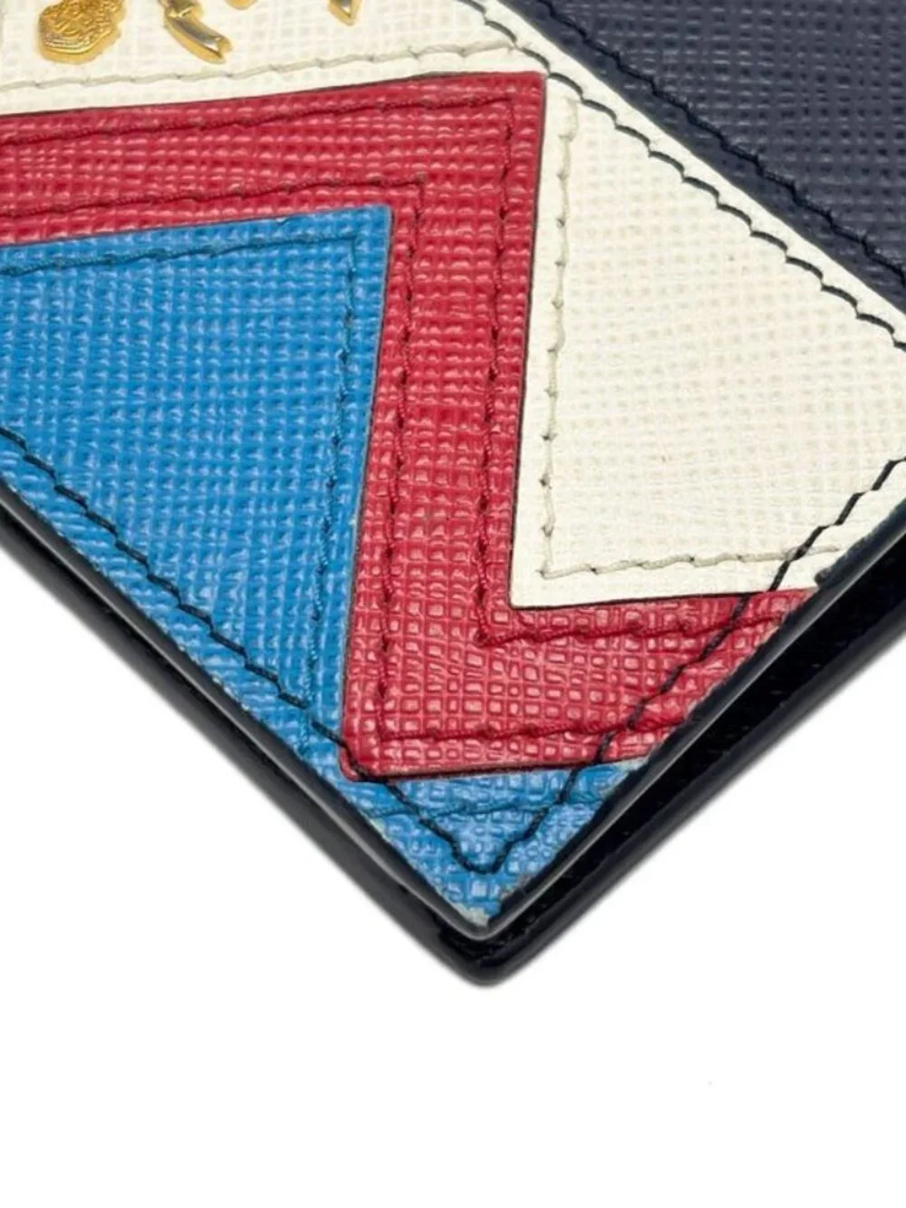 Prada Wallet Saffiano Leather Bifold Navy Multi - Picture 4 of 16